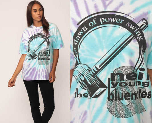 Neil Young Sponsored by Nobody 1988 Tour Tie Dye T-Shirt Large