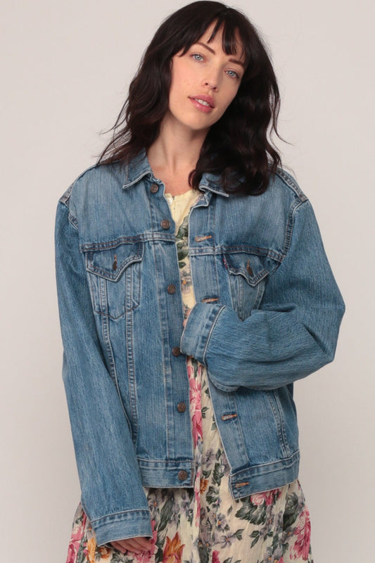 90s Levi's Denim Jacket Blue Jean Trucker Large