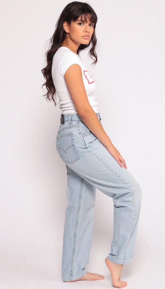 Levis Silvertab High Waist Mom Jeans Light Blue Denim 90s Medium 10