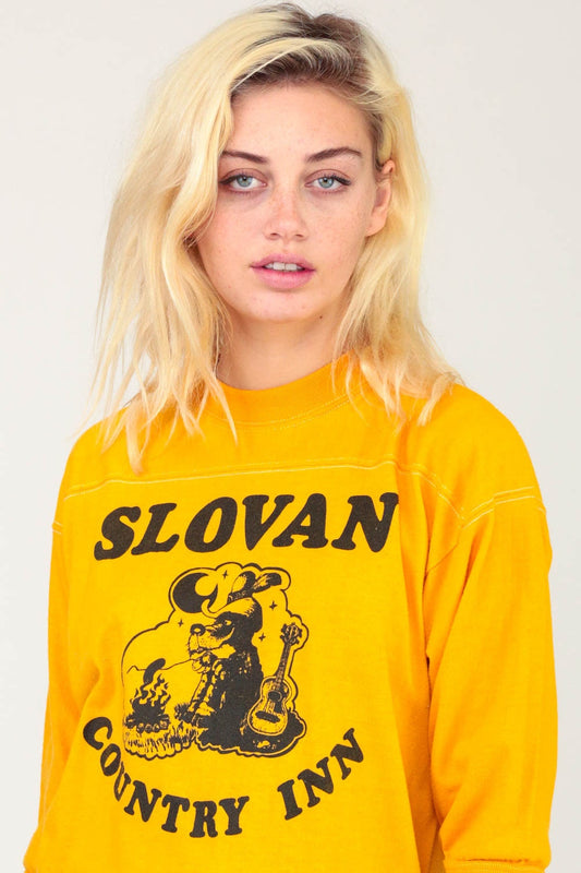 80s Slovan Country Inn Wisconsin Graphic Tee Yellow Extra Large XL