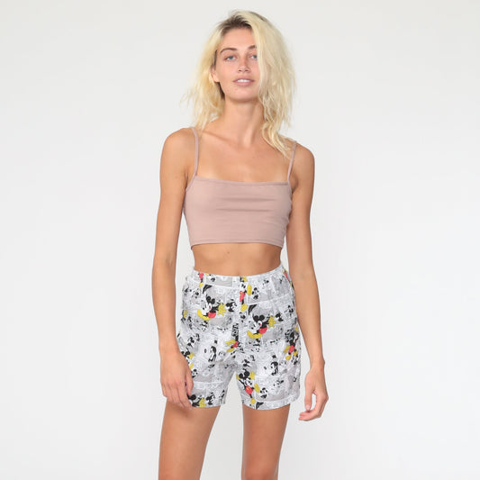 80s Mickey Mouse Disney Boxer Shorts Comic Print Cotton Extra Small