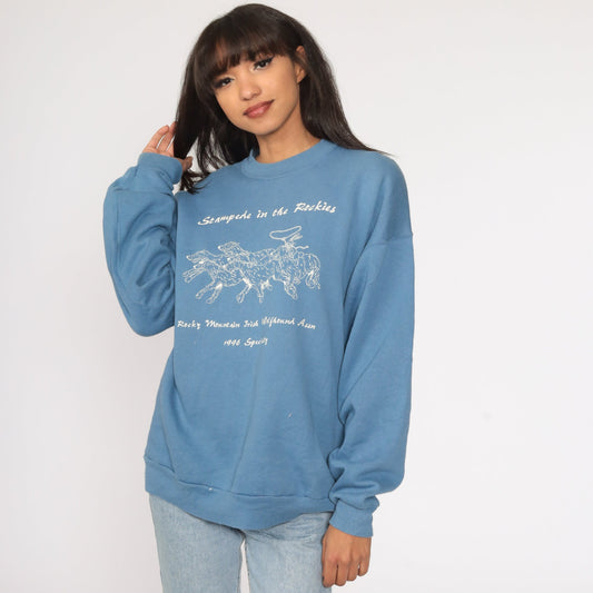 90s Irish Wolfhound Stampede In The Rockies Graphic Sweatshirt Extra Large XXL