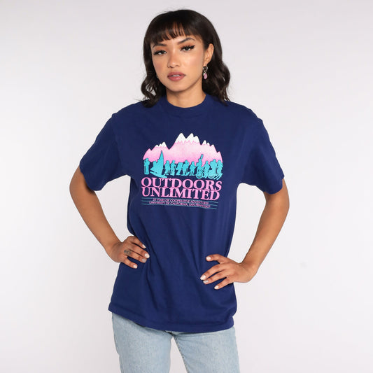 80s Outdoors Unlimited UCSF San Francisco Graphic Tee Purple Cotton Medium