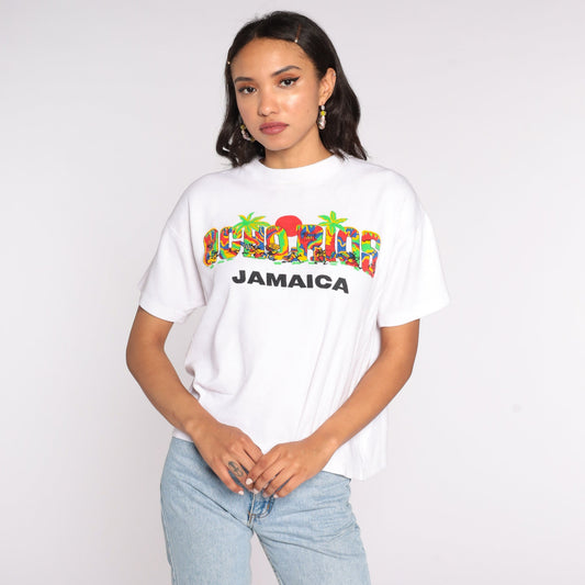 80s Ocho Rios Jamaica Graphic T-Shirt Cotton Vacation Tee Medium