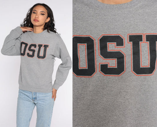 Y2K Oklahoma State University Sweatshirt Jerzees Grey Crewneck Small S