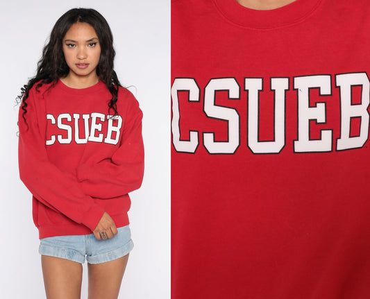 00s CSUEB California State University East Bay Red Sweatshirt Medium