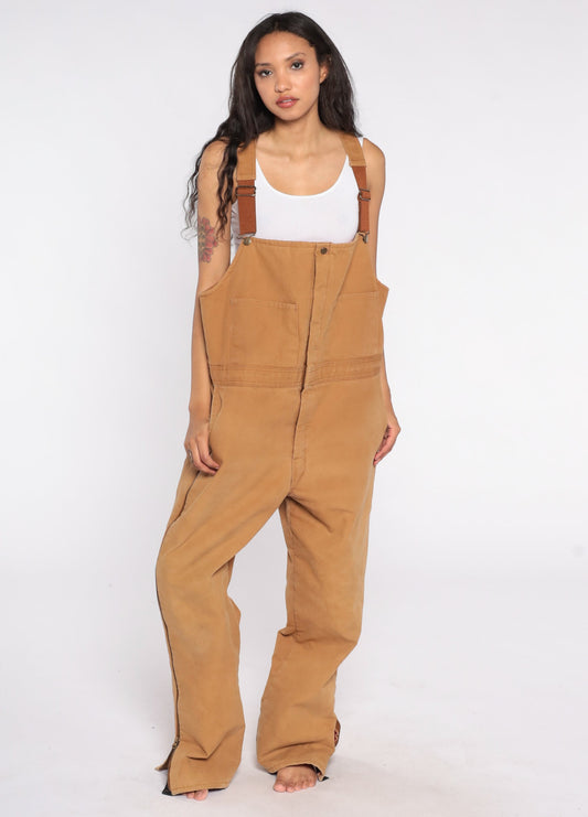 90s Walls Blizzard Pruf Insulated Workwear Overalls Brown Tall Extra Large