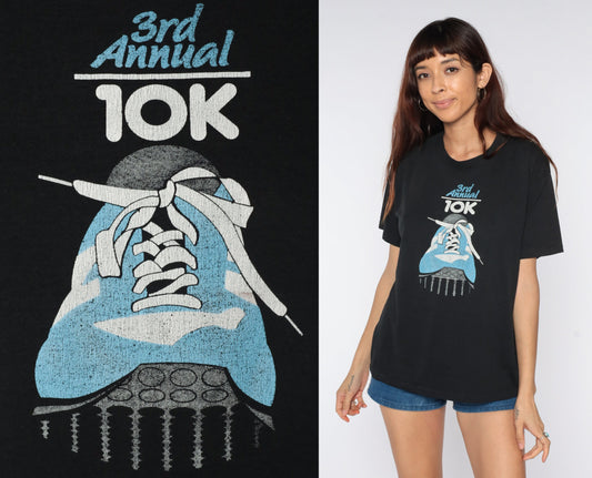1985 Dearborn Oktoberfest Marathon 10K Graphic T-Shirt 80s Single Stitch Large L