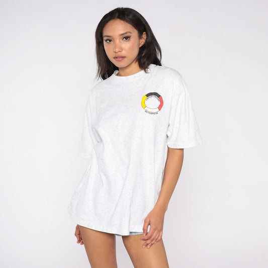 90s United Front Outerwear Peace Equality Unity Graphic Tee Grey Extra Large