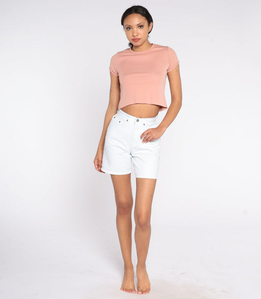 Y2K White Denim Shorts High Waisted Arizona Jeans Co Extra Small
