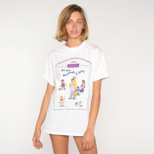 1998 WalkAmerica March of Dimes Los Angeles Graphic Tee Cotton Medium