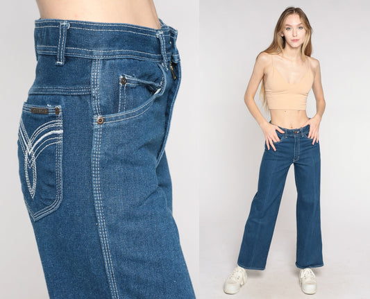 80s Delance High-Waist Straight-Leg Jeans Dark Blue Denim Small