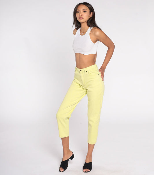 Y2K Coldwater Creek Lime Green High-Rise Skinny Jeans Petite 4
