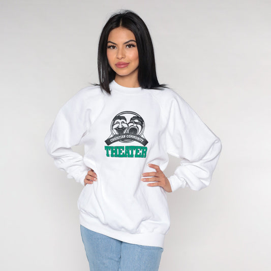 90s Christian Community Theater Sound of Music Sweatshirt White Raglan XL