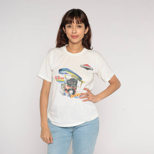 90s Briggs & Stratton Dorado Engine Graphic T-Shirt White Single Stitch Small
