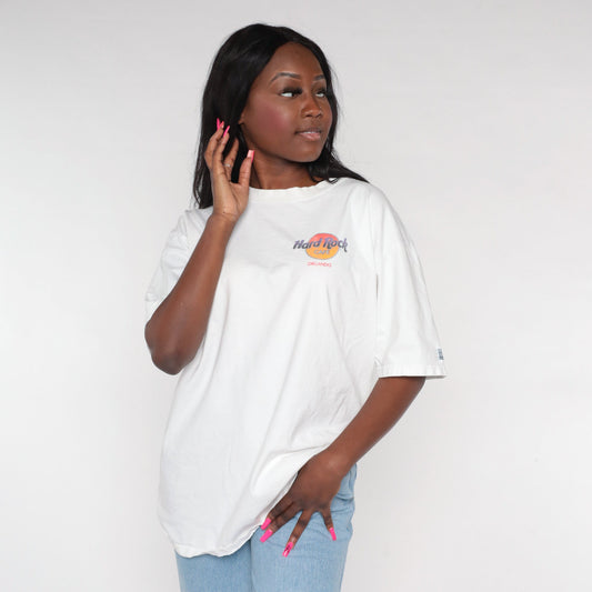 90s Hard Rock Cafe Orlando Graphic T-Shirt Kingdom of Rock and Roll White Extra Large