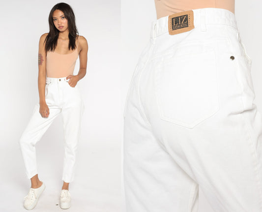 90s Liz Claiborne White Tapered Mom Jeans High Rise Denim Small