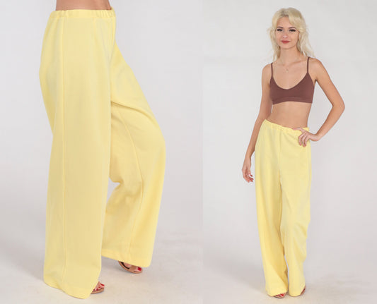70s Yellow High-Waist Straight-Leg Trousers Medium