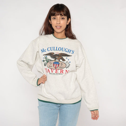 90s McCullough's Tavern Greencastle Pennsylvania Sweatshirt Heather Grey Large
