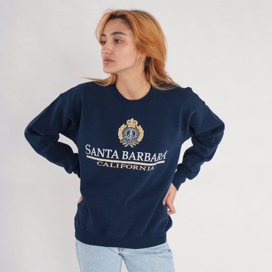 90s Santa Barbara Royal Regiment California Sweatshirt White Graphic Medium