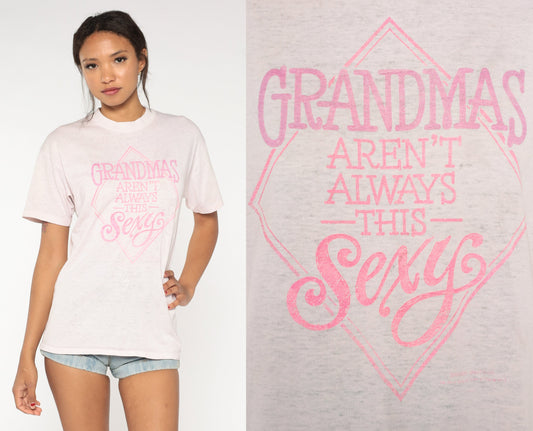 90s Grandma Graphic T-Shirt Pink Burnout Tee Medium