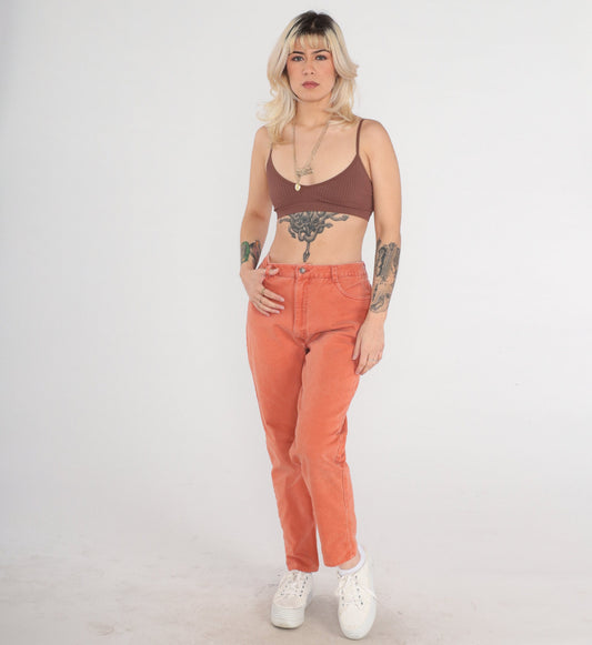 90s Ruff Hewn Orange Tapered High-Rise Jeans Medium 31