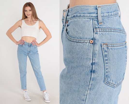 90s Gap Tapered Mom Jeans Light Wash Blue Denim Mid Rise Extra Small