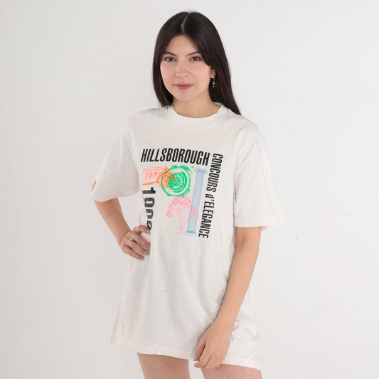 1990 Hillsborough Concours D'Elegance Classic Car Show Graphic Tee Cotton Large