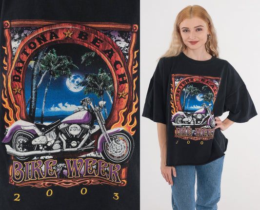 2003 Daytona Beach Bike Week Motorcycle Graphic T-Shirt XXL