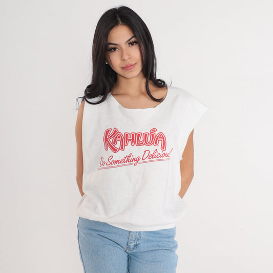 90s Kahlua Graphic Sweatshirt White Crewneck Alcohol Tee Extra Large XL