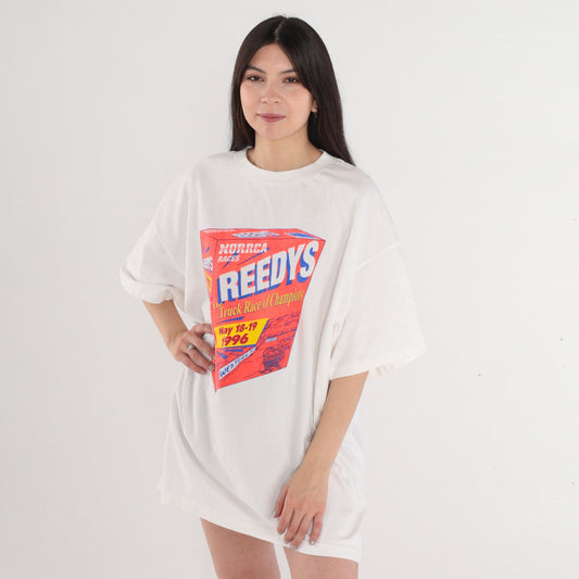 1996 Reedy's Truck Race Graphic T-Shirt Las Vegas White Cotton XXL