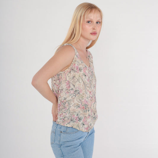 90s Rampage Fruit Print Tank Top Sleeveless Blouse Small S