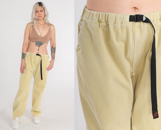90s Gramicci Yellow Drawstring Pants Cotton Climbing Wear Extra Large