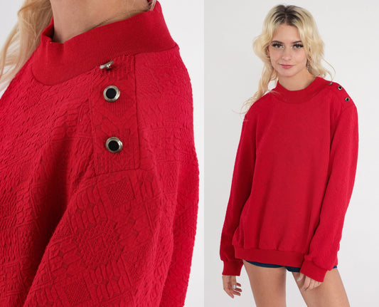 90s Alfred Dunner Nordic Snowflake Sweatshirt Red Fair Isle Pullover 1X