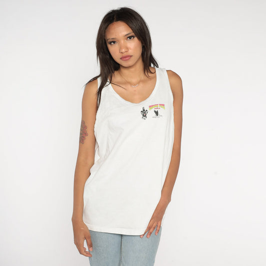 90s Urban Pipe & Supply Graphic Tank Top White Cotton Extra Large