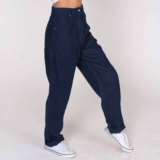 00s Ivy High-Waist Straight-Leg Dark Wash Jeans Medium M