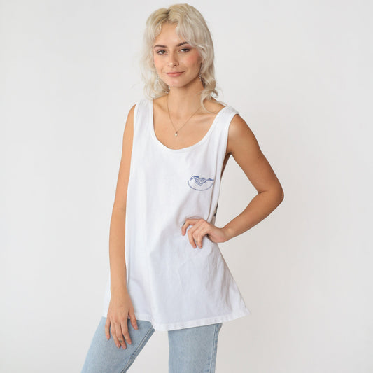 90s Saddleback Mustang Association Graphic Tank Top White Extra Large