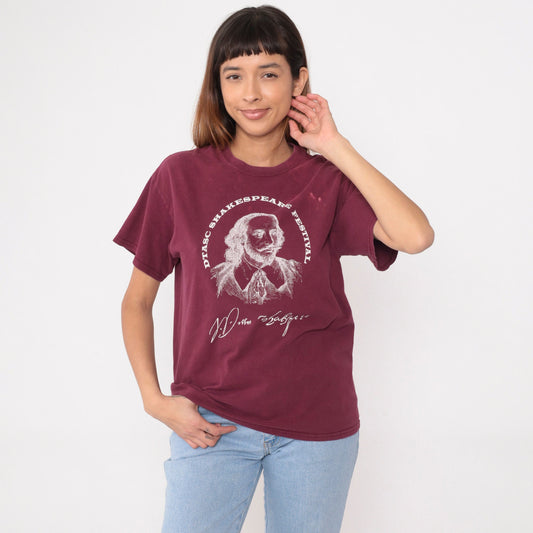 00s DTASC Shakespeare Festival Graphic Tee Burgundy Distressed Medium