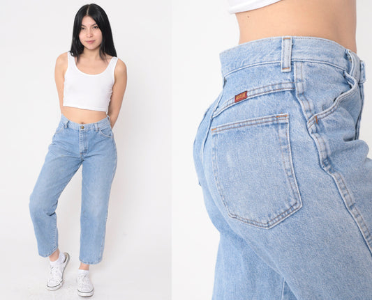 90s Rustler Straight Leg Jeans Mid Rise Blue Denim Ankle Small