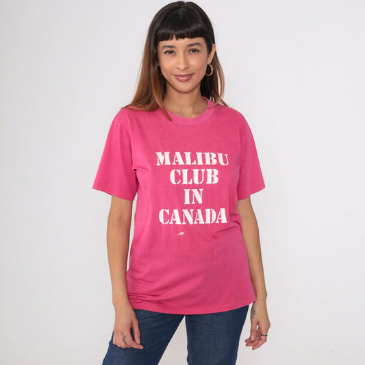 80s Malibu Club Canada Young Life Camp Graphic T-Shirt Pink Medium
