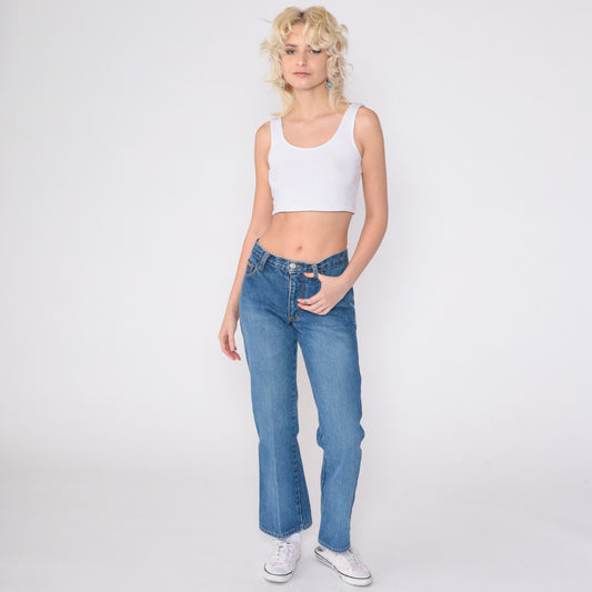 00s Hot & The Gang Flared Jeans Mid Rise Medium Wash Denim Small 3