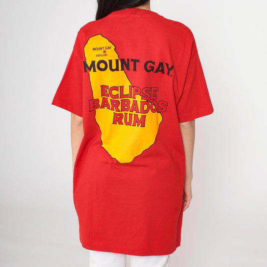 90s Mount Gay Eclipse Rum Barbados Graphic T-Shirt Red Cotton XL