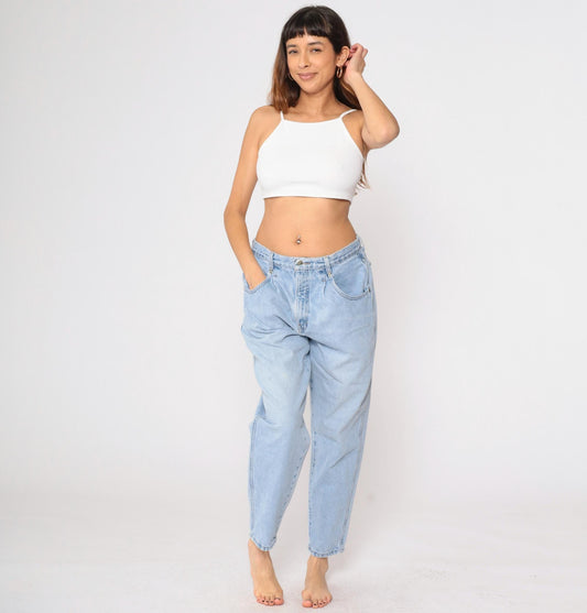 90s Brittania Pleated High-Rise Jeans Blue Denim Petite 16x28