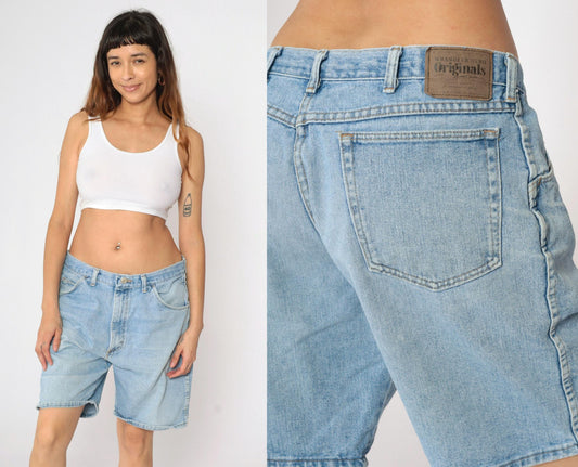 90s Wrangler High Rise Denim Shorts Blue Jean Men's 36
