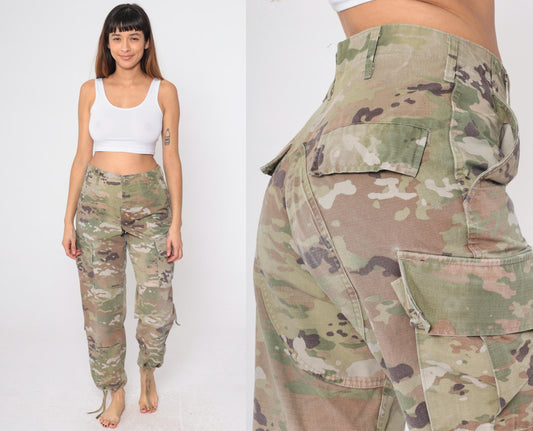 90s Propper International Camo Cargo Pants Olive Green Small