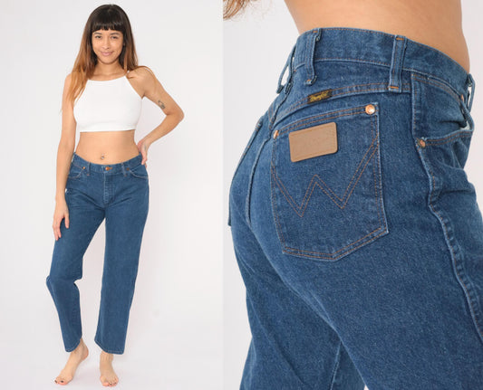 90s Wrangler Men's Jeans High Rise Straight Leg Blue Denim 32x30