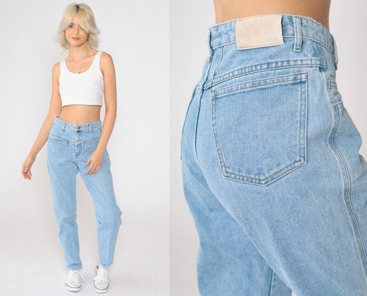 90s Marithé François Girbaud Light Wash High-Rise Tapered Jeans Small S