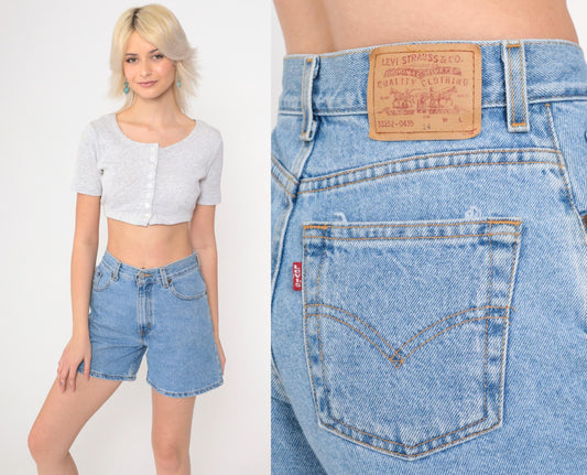 90s Levi's High-Waisted Blue Denim Shorts Cotton Small