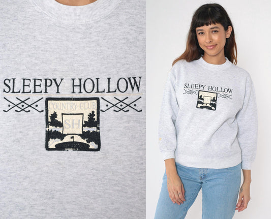90s Sleepy Hollow Country Club Sweatshirt Embroidered Golf Crewneck Small