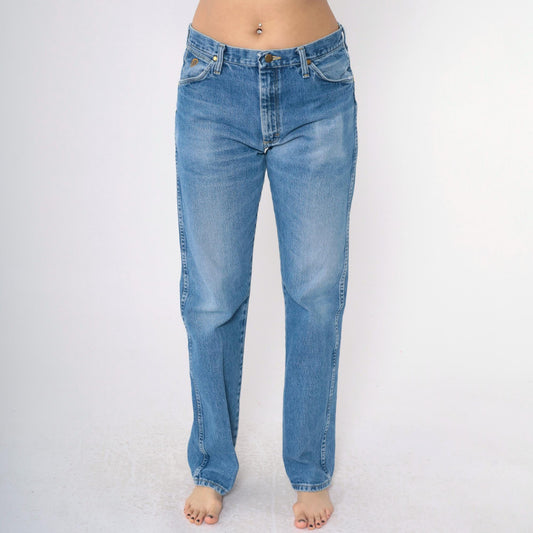 90s Wrangler George Strait Cowboy Cut Jeans Blue High Rise Tapered 32x34